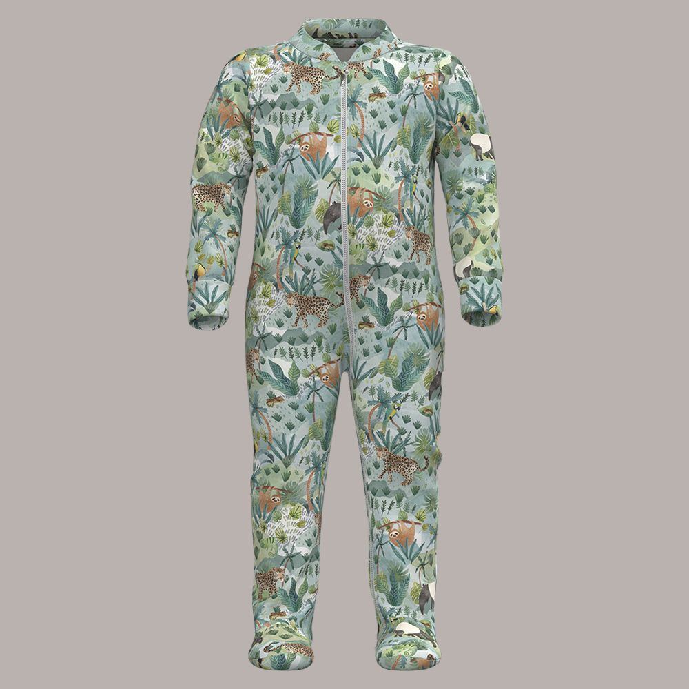Green is Life Zipper Footie
