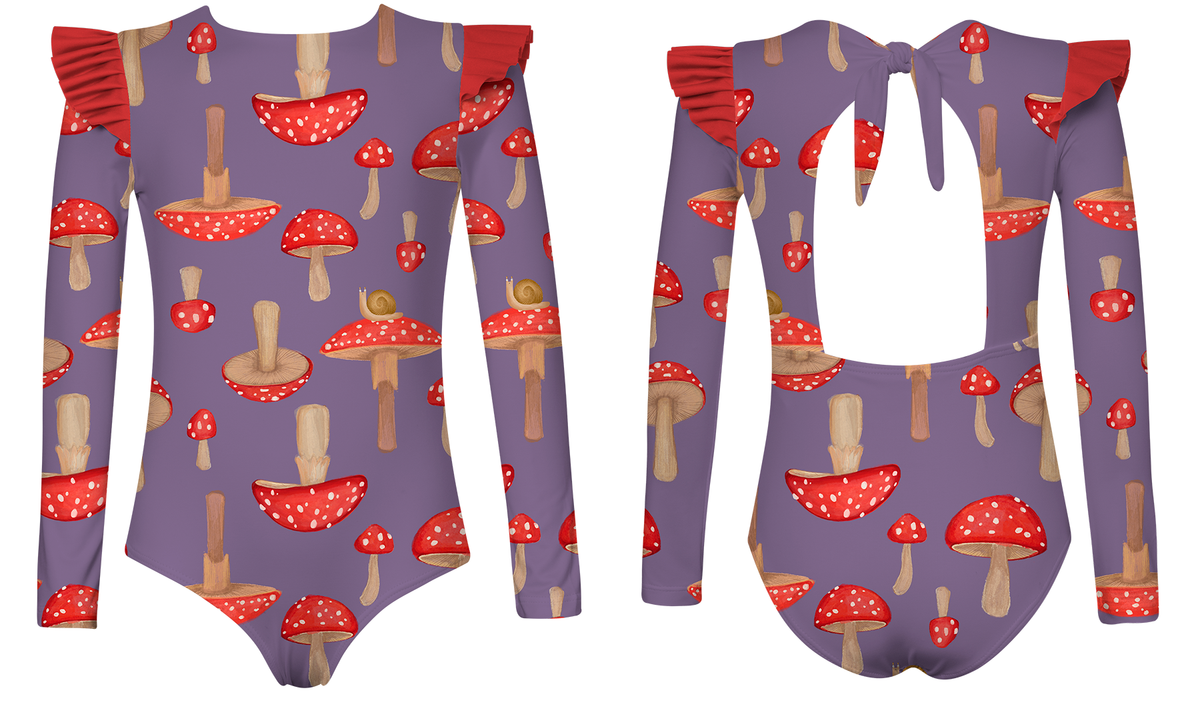 Mushroom Long-Sleeve Swimsuit
