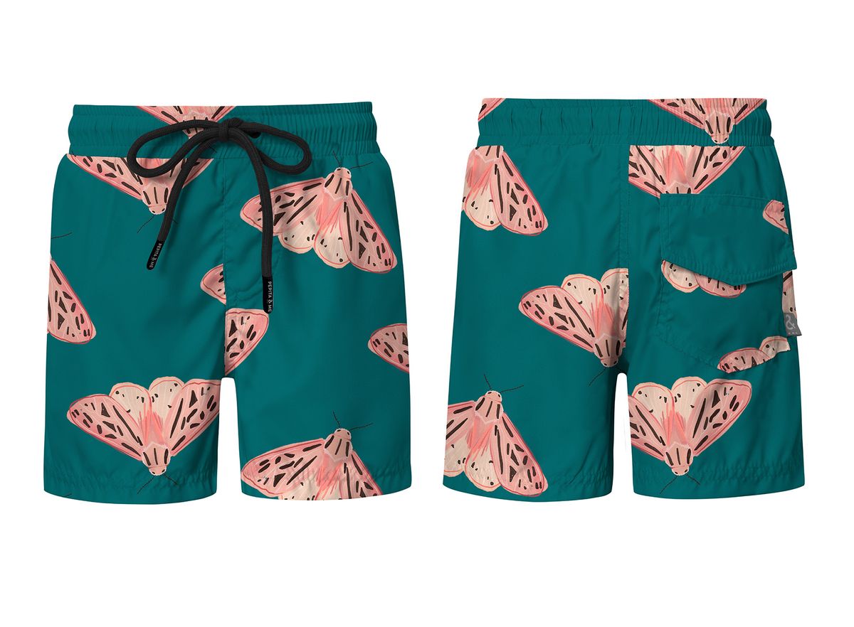 Pink Moth Swim Shorts