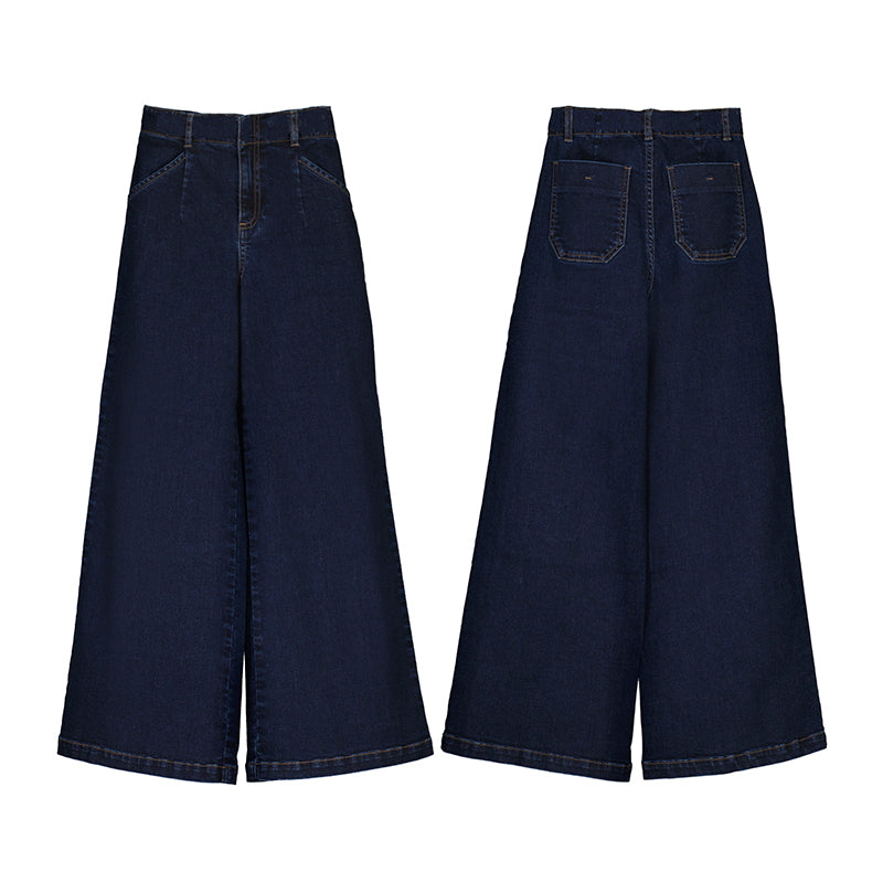 Dark Denim Wide Leg Pants