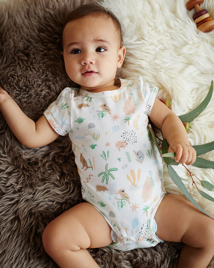 Outback Dreams Short Sleeve Bodysuit - Wild Plains