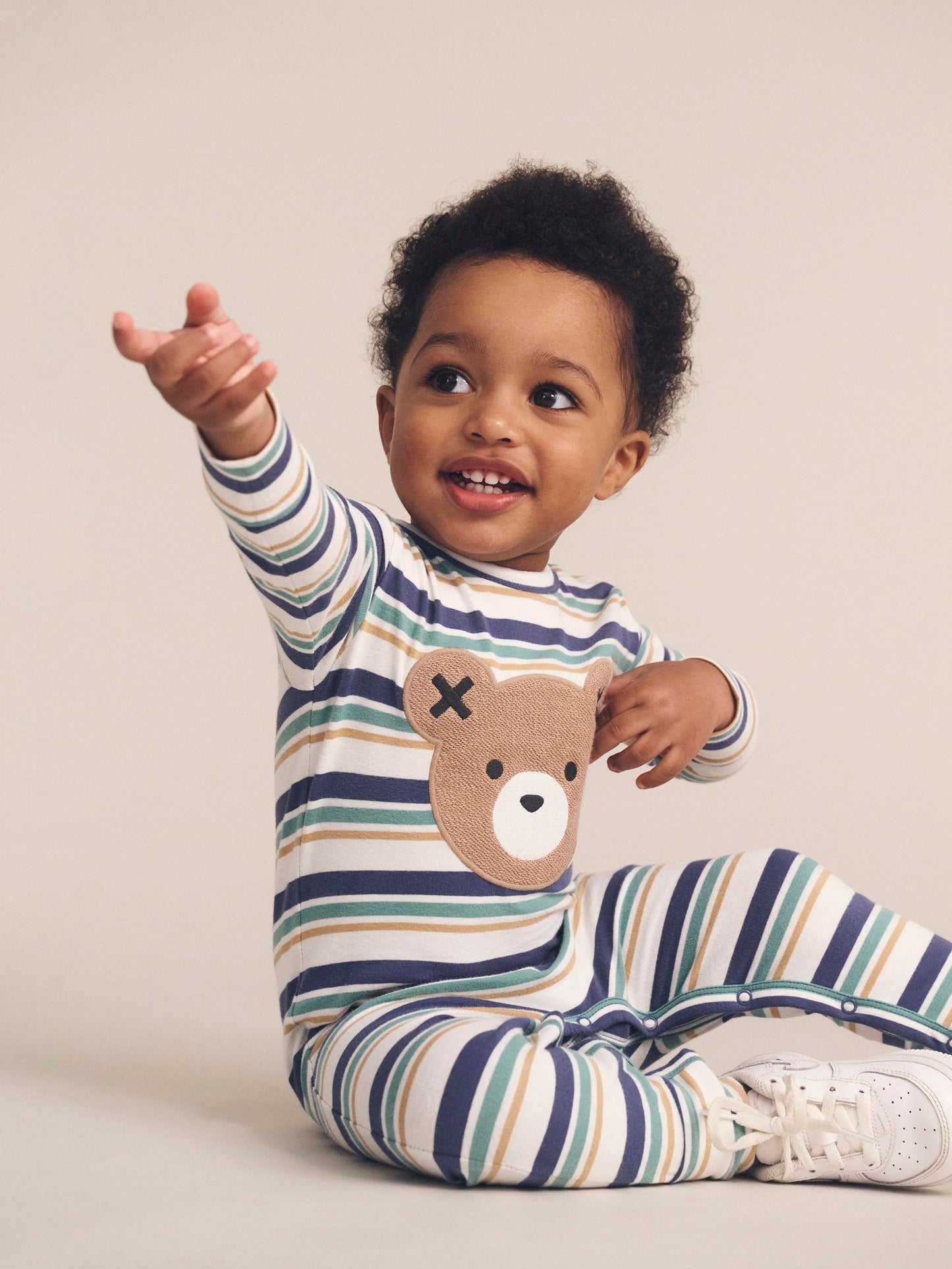 Multi Stripe Bear Romper