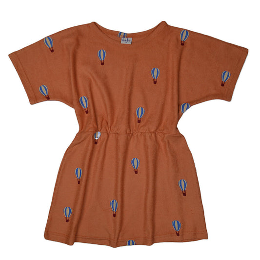 Terracotta Balloon Print Harper Dress - Wild Plains