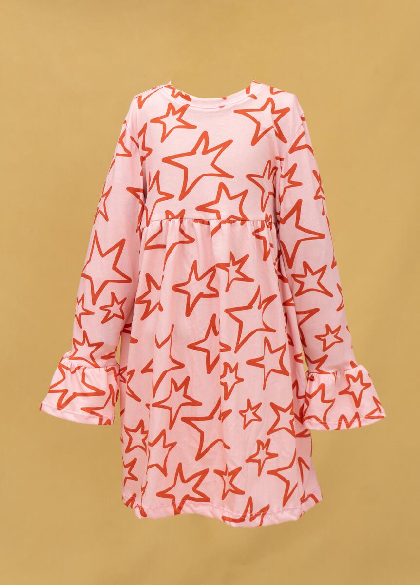 Red star bell sleeve dress - Wild Plains