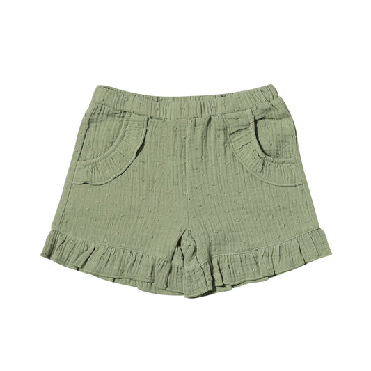 Sage Green Cotton Shorts - Wild Plains
