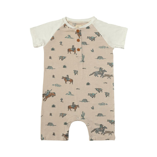 Western Henley Romper - Wild Plains