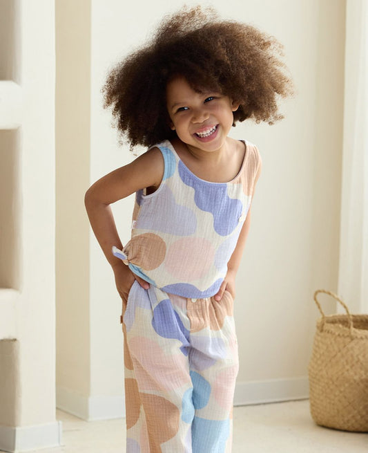 Cloudy Seashells Muslin Tank Top