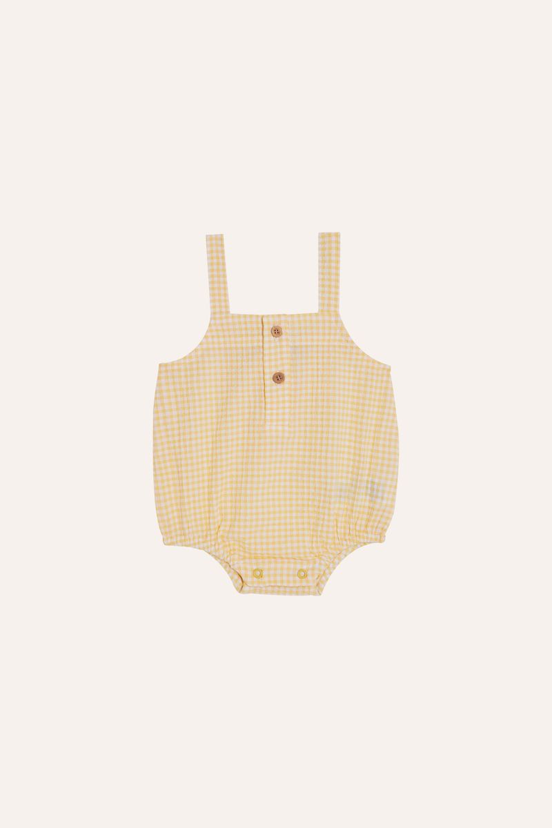 Yellow Check Romper