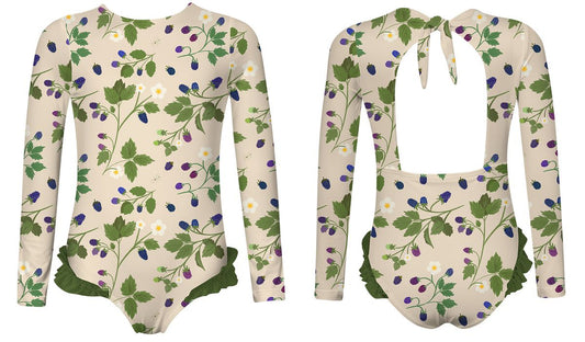 Berries Long-Sleeve Swimsuit