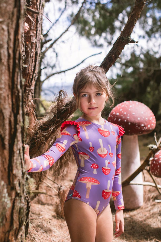 Mushroom Long-Sleeve Swimsuit
