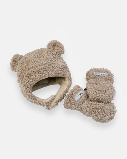 Teddy hat & mittens set - Wild Plains