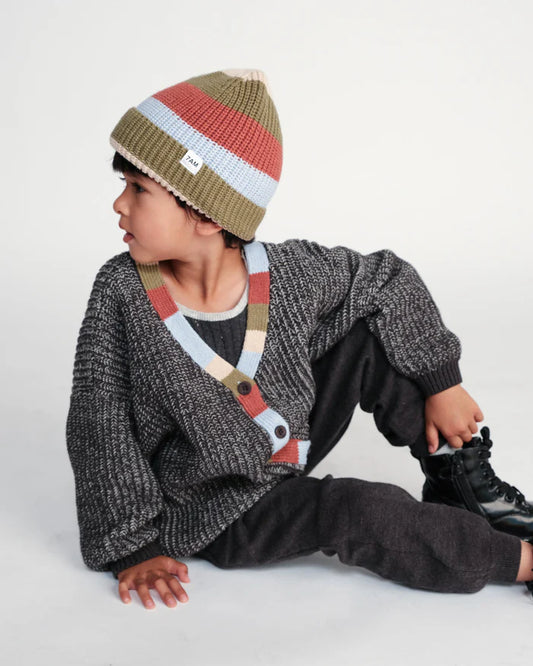 Olive stripe beanie - Wild Plains