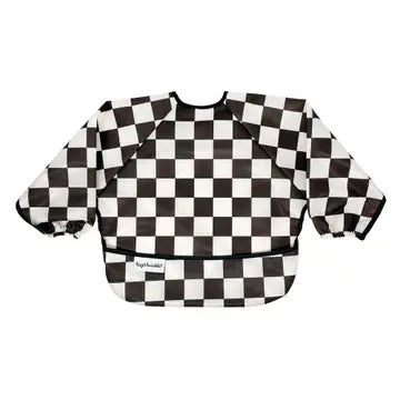 Black Checkers L/S Bib 2-4Y - Wild Plains