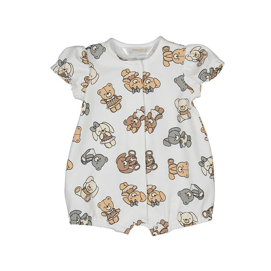 Bear & Bunny Puff Sleeve Bodysuit - Wild Plains