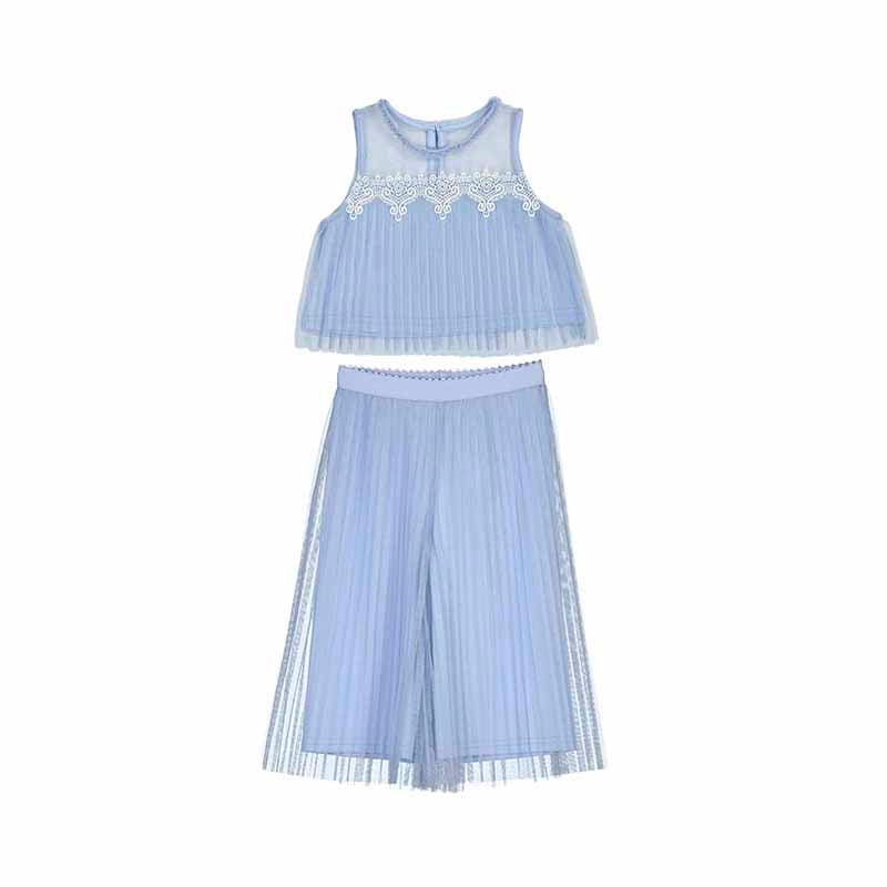 Blue Pleated tulle set - Wild Plains