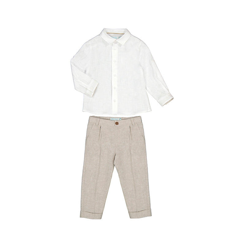 Cream L/S pant set baby - Wild Plains