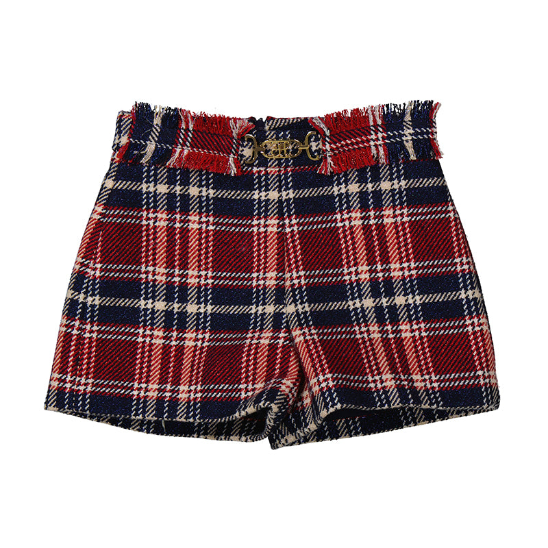 Navy & Red Plaid Shorts - Wild Plains