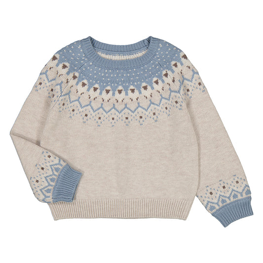 Tan blue Sheep Sweater - Wild Plains