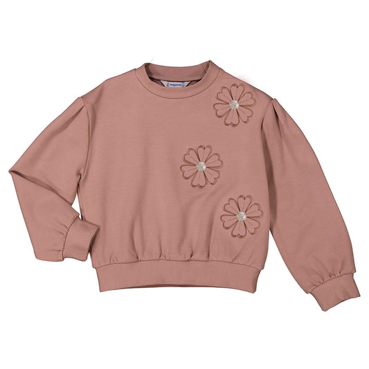 Rose Floral Applique Sweatshirt - Wild Plains