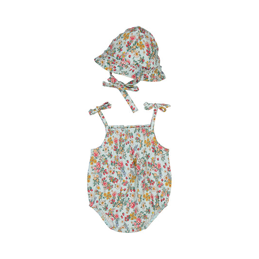 Jade Floral Bubble Hat Set - Wild Plains