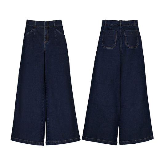 Dark Denim Wide Leg Pants