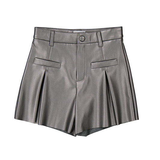 Silver Pleather Shorts - Wild Plains