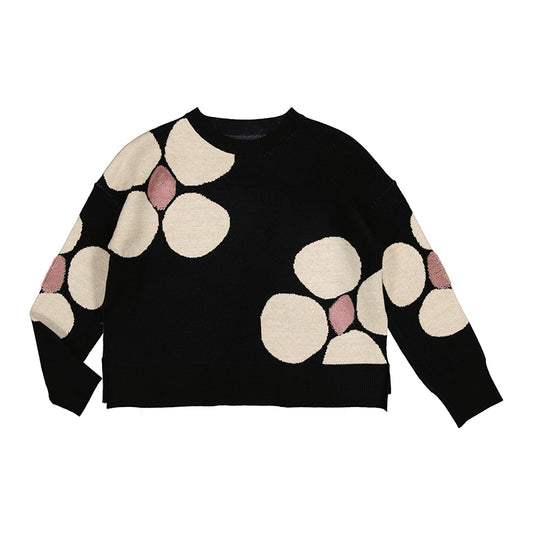 Black Flower Sweater - Wild Plains