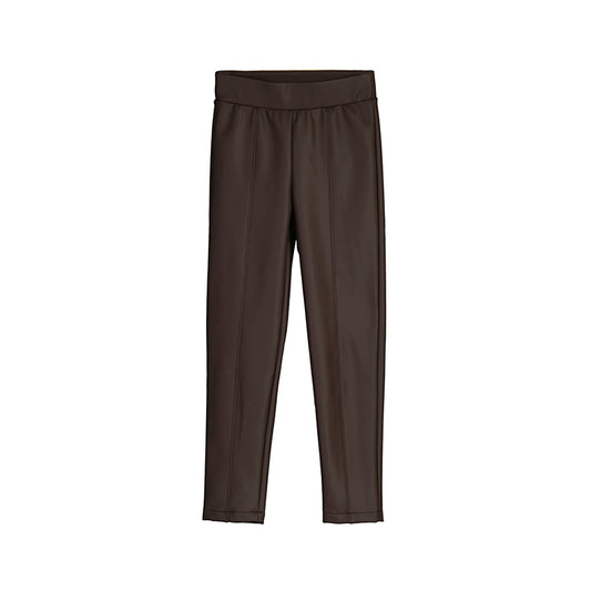 Chocolate Pleather Leggings - Wild Plains