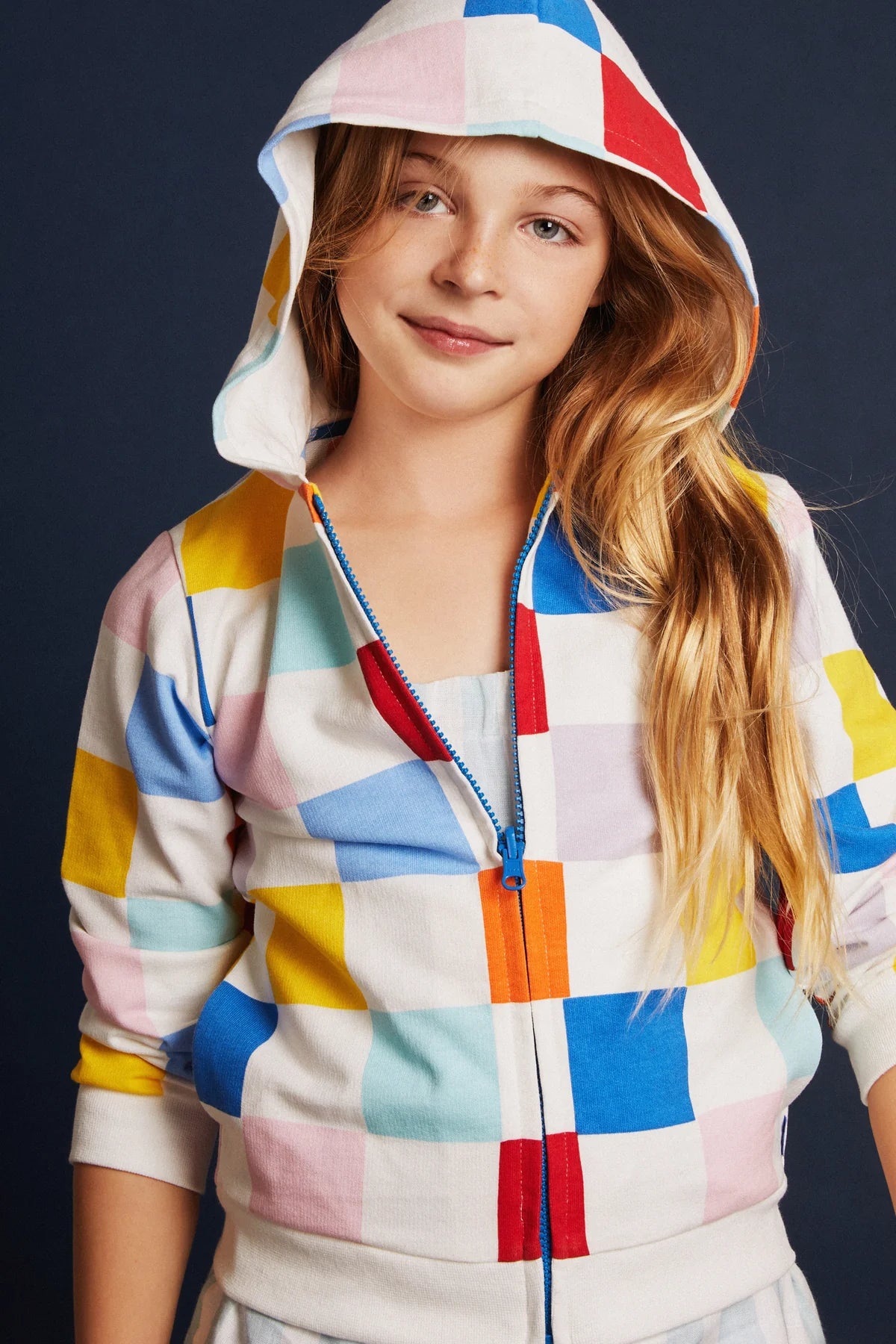 Checkered Zip-up Hoodie