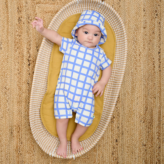 Blue Checker Romper