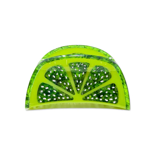 Large Lime Slice Hair Claw