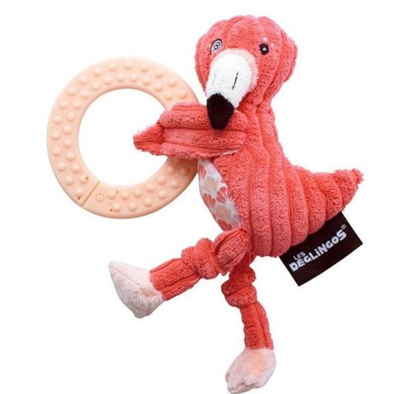 Flamingo Plush with Chewing Ring - Wild Plains