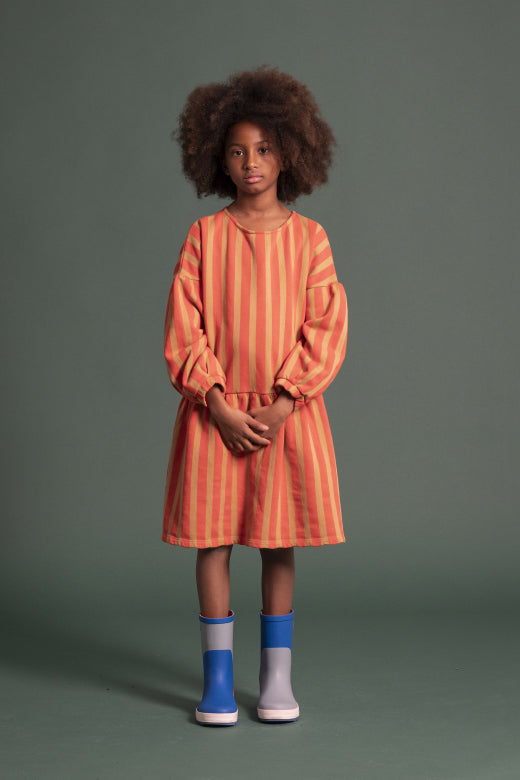 Orange Allover Stripes Dress - Wild Plains