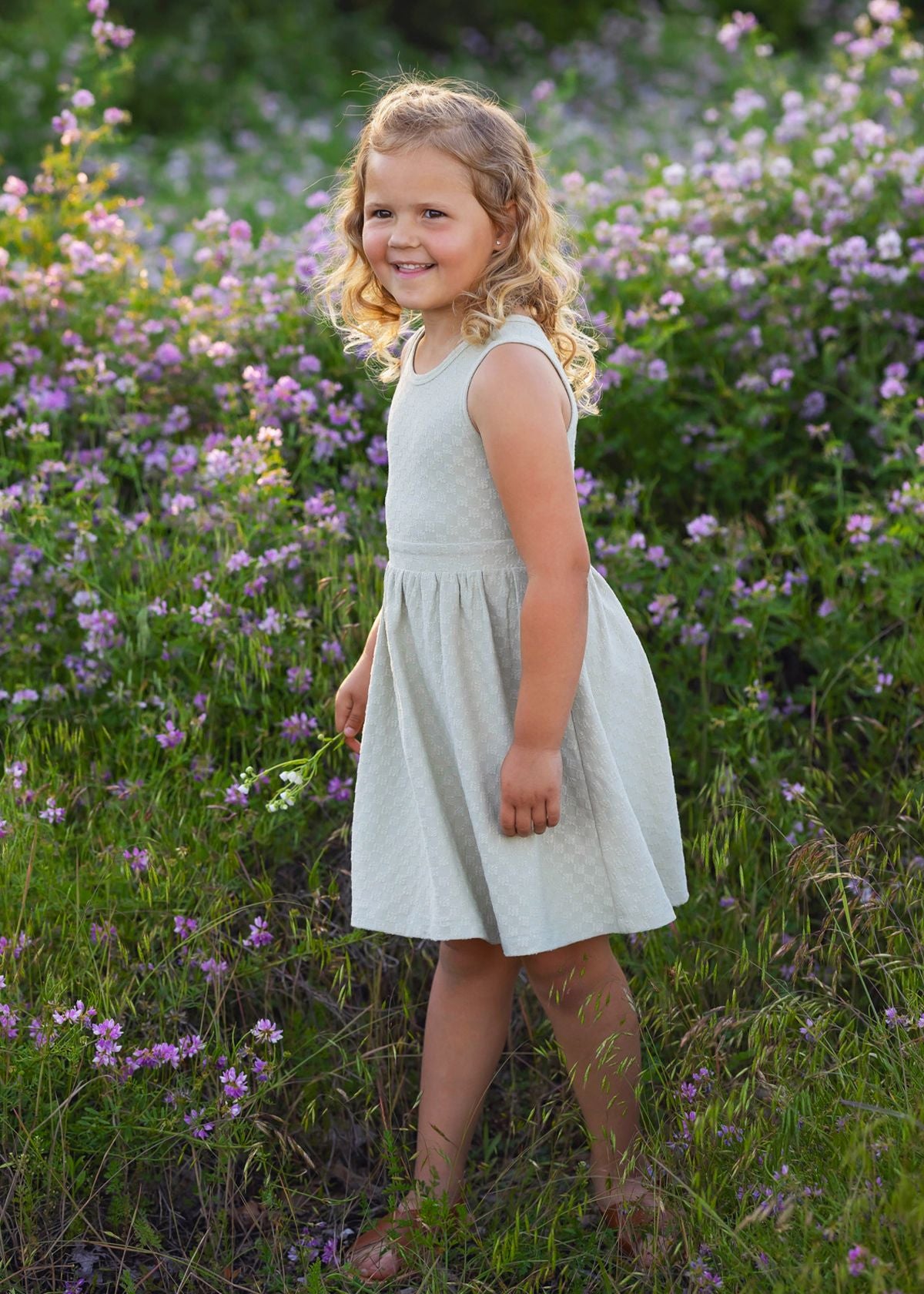 Light Green Check Dress