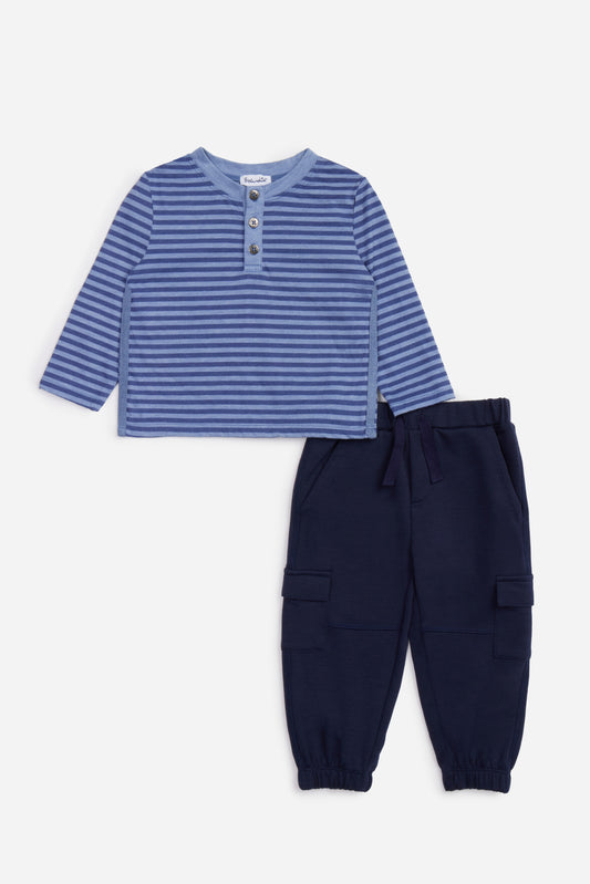 Stripe Henley Set