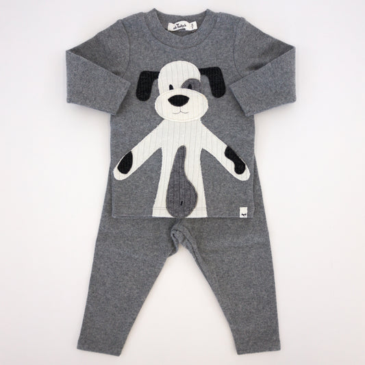 Grey Puppy Applique Set - Wild Plains