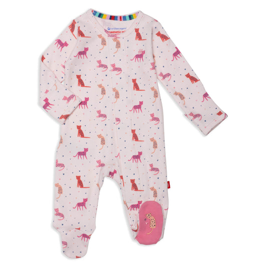 Cheetah Bonita Organic Cotton Footie - Wild Plains