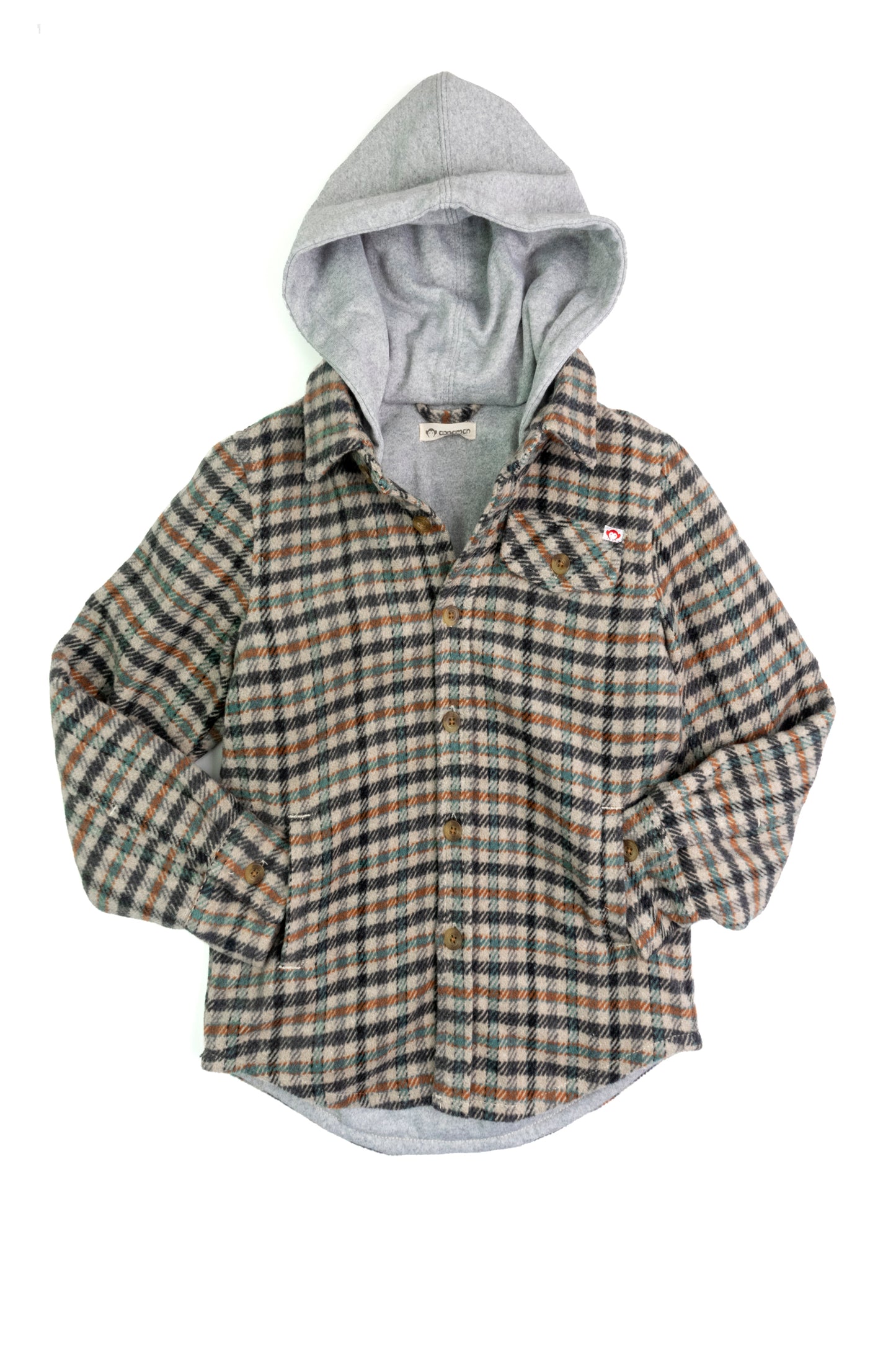 Teal Check Hooded Shirt - Wild Plains