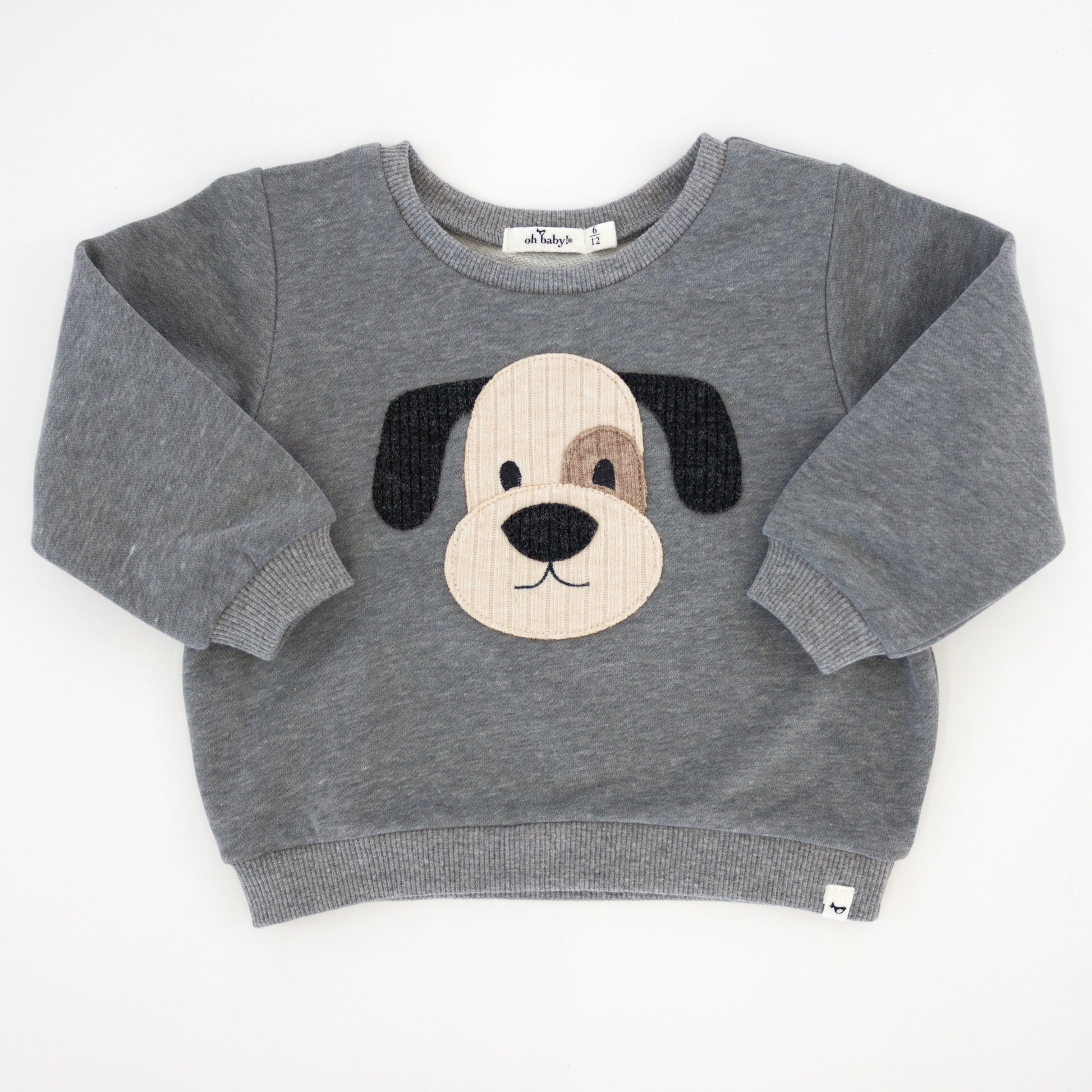 Grey Puppy Applique Sweatshirt - Wild Plains