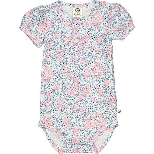 Bubblegum Floral Puff Sleeve Bodysuit